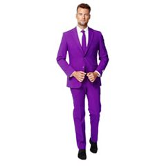 Buy Men Purple Check Slim Fit Formal Two Piece Suit Online - 744869