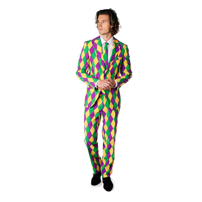 Mens OppoSuits Slim-Fit Harleking Suit & Tie Set, Size: 36 - Regular, Purp