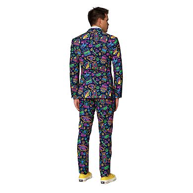 Men's OppoSuits Slim-Fit Novelty Pattern Suit & Tie Set