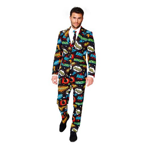 Men's OppoSuits SlimFit Novelty Pattern Suit & Tie Set