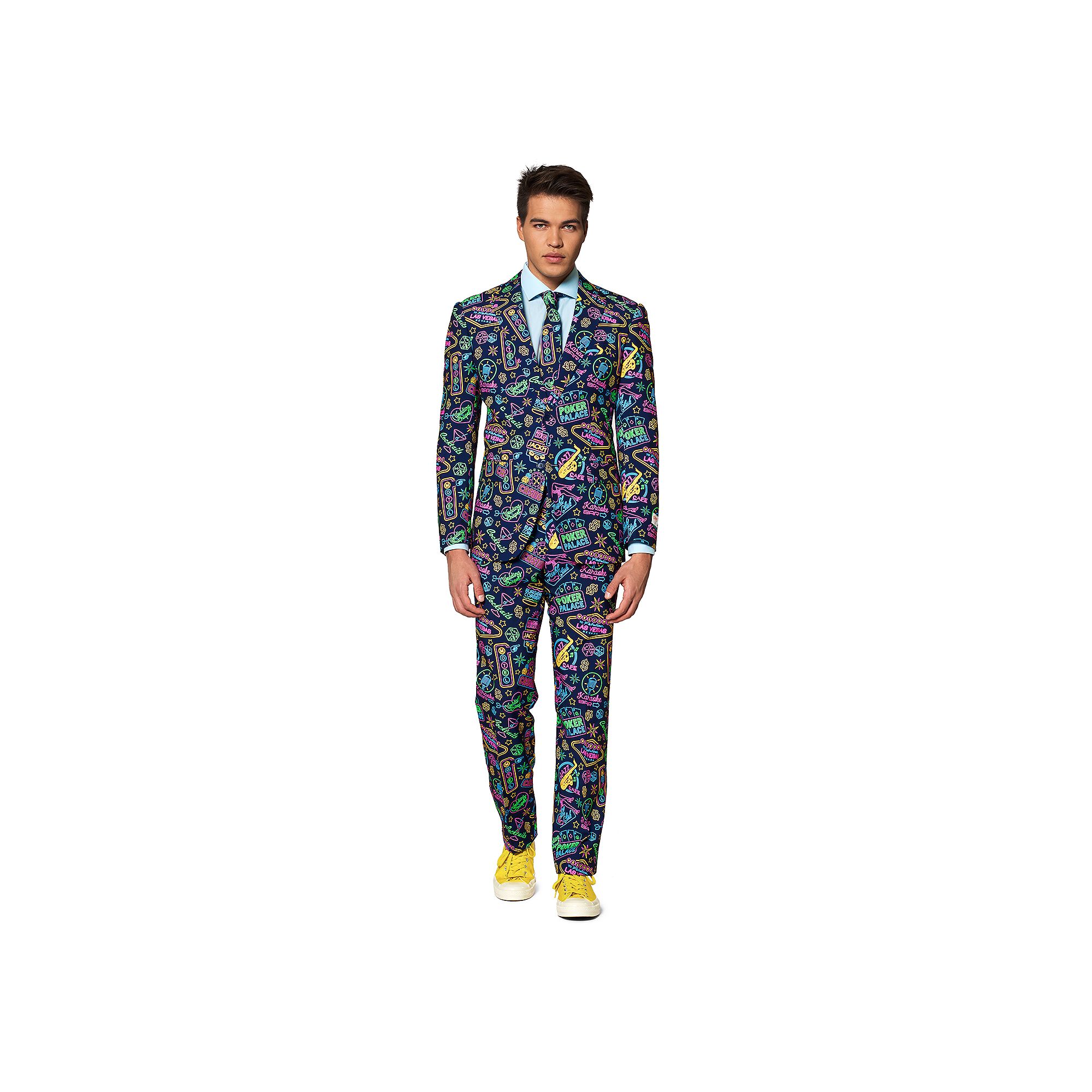 Mens OppoSuits Slim-Fit Novelty Pattern Suit & Tie Set, Size: 42 - Regular