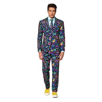 Men's OppoSuits Slim-Fit Novelty Pattern Suit & Tie Set