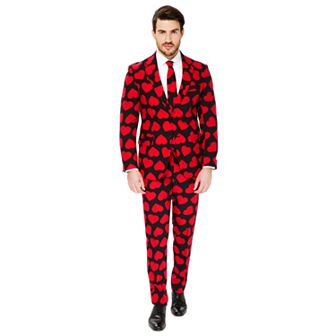 Men's OppoSuits Slim-Fit Novelty Pattern Suit & Tie Set