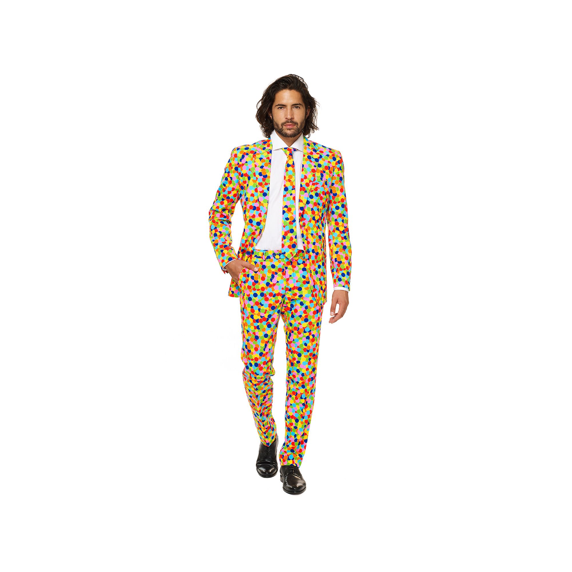 Mens OppoSuits Slim-Fit Novelty Pattern Suit & Tie Set, Size: 40 - Regular