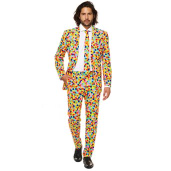 Men's OppoSuits Slim-Fit Novelty Pattern Suit & Tie Set