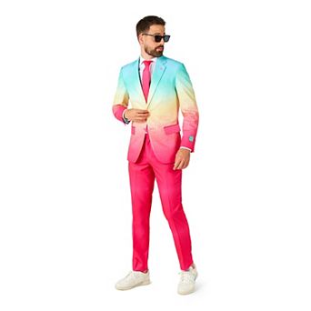 Men's OppoSuits Slim-Fit Novelty Pattern Suit & Tie Set