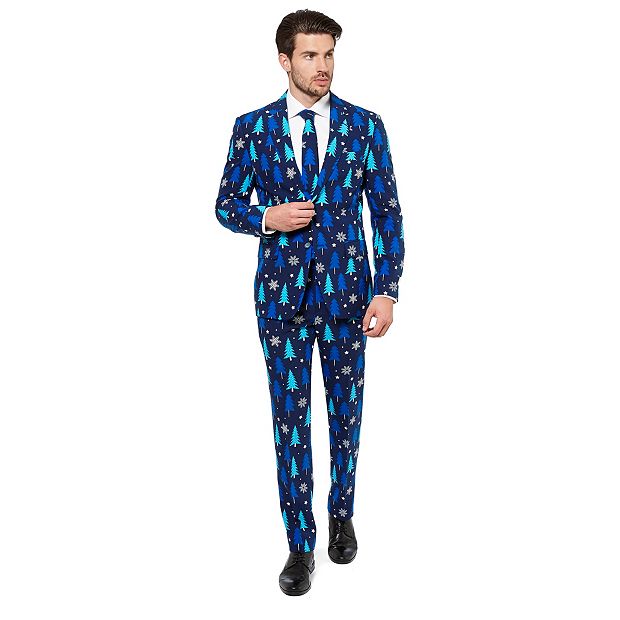 OppoSuits Men's Slim-Fit Novelty Pattern Suit & Tie Set