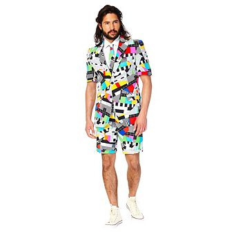 Men's OppoSuits Slim-Fit Novelty Short Sleeve Suit & Tie Set