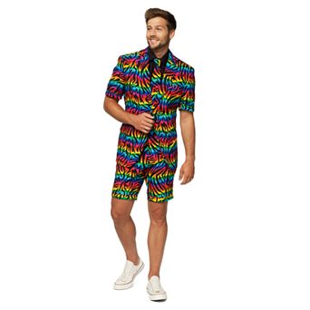 Men's OppoSuits Slim-Fit Novelty Short Sleeve Suit & Tie Set