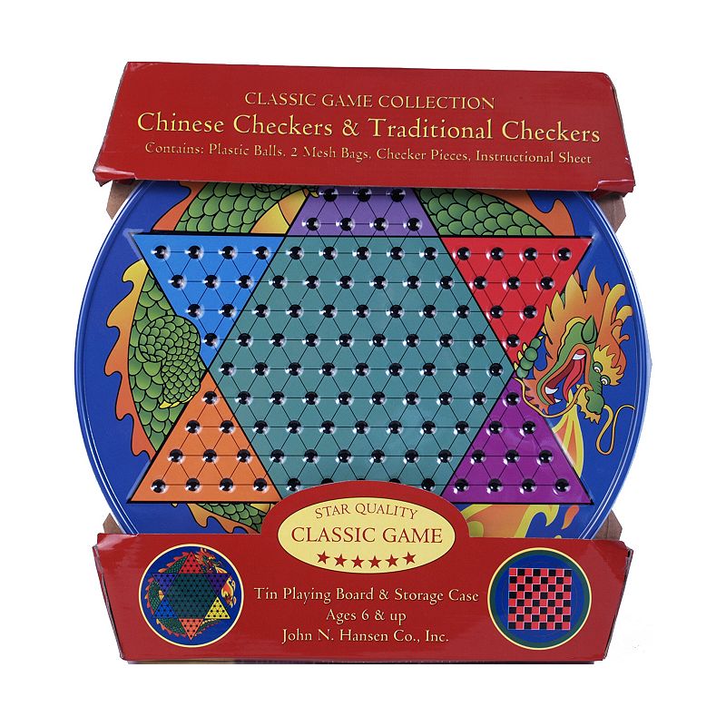 38125404 Chinese Checkers & Traditional Checkers Tin by Joh sku 38125404