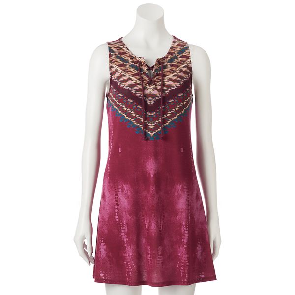 Juniors' About A Girl Knit Lace-Up Dress