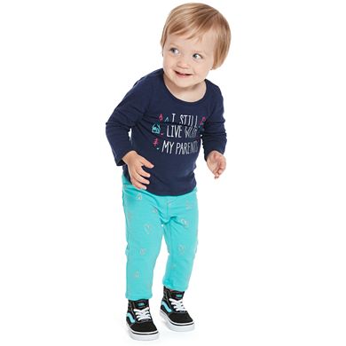 Baby Girl Jumping Beans® Long-Sleeve Slubbed Graphic Tee