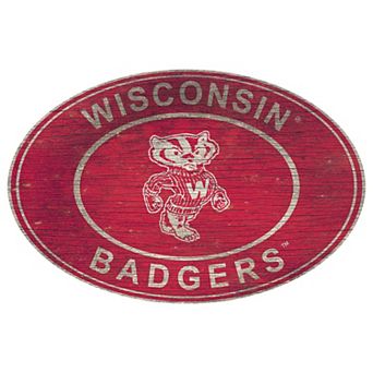Wisconsin Badgers Heritage Oval Wall Sign