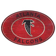 NFL Atlanta Falcons Round Distressed Established Wood Sign 