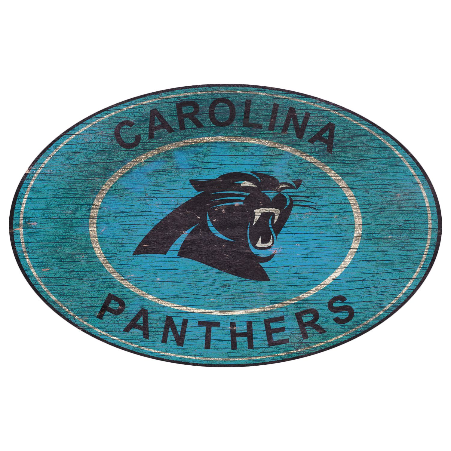 Carolina Panthers Distressed Round Sign