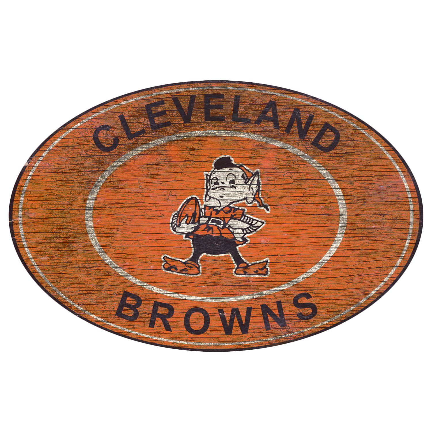 Cleveland Browns Brownie Elf with Football & Logo Type Die-cut MAGNET |