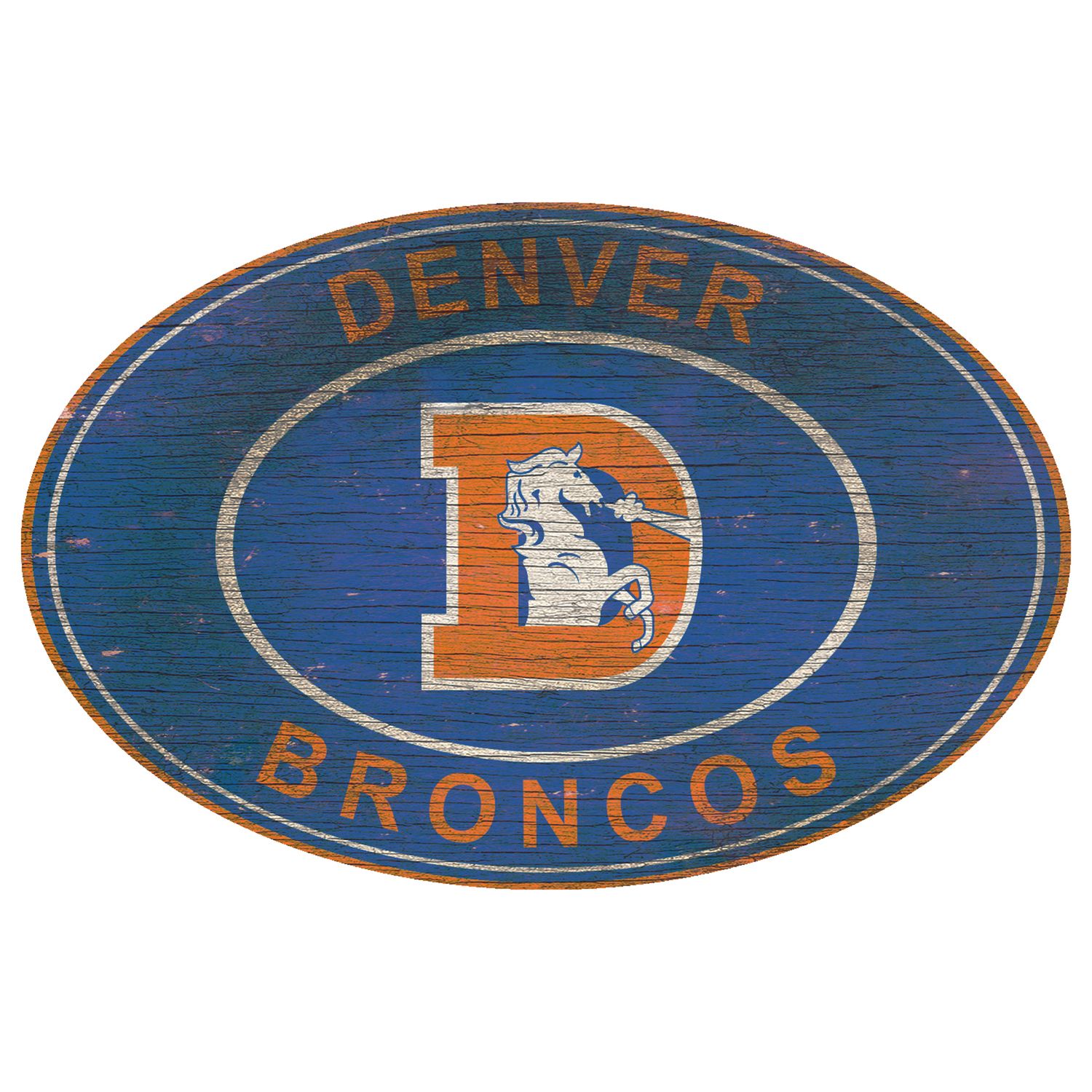 Denver Broncos Jersey 6 x 6 Oval Full Color Magnet