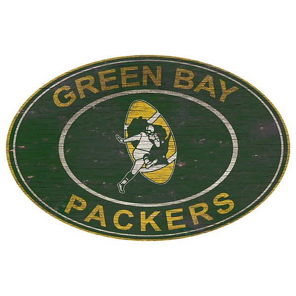 Green Bay Packers Heritage Oval Wall Sign