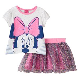 Disney's Minnie Mouse Toddler Girl Graphic Tee & Tulle Skirt Set