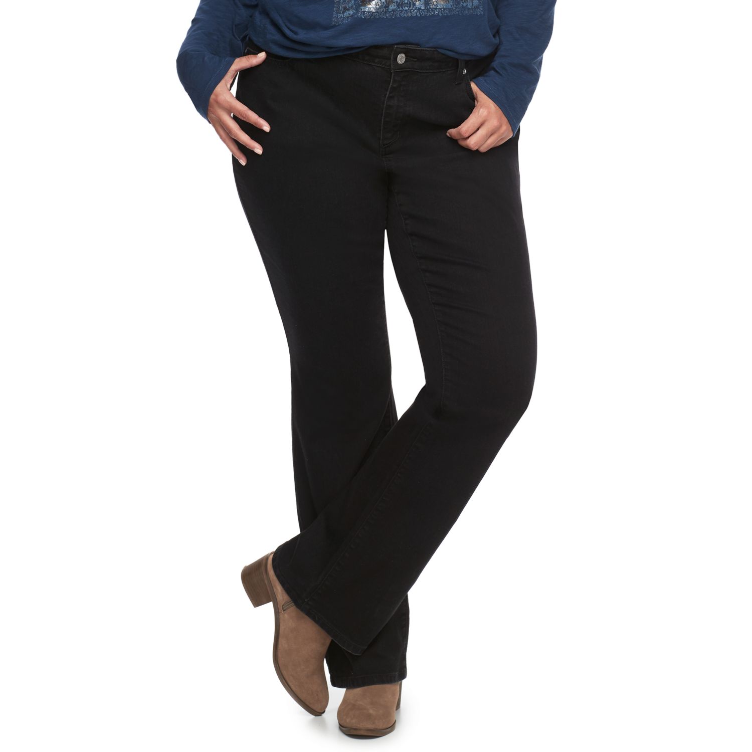 plus size black jeans bootcut