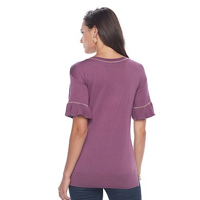 Women's Apt. 9® Flutter Sleeve Sweater