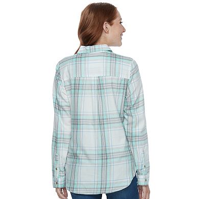 Juniors' SO® Pocket Plaid Flannel Shirt