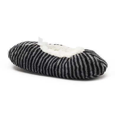 Women's Sonoma Goods For Life® Feeder Striped Fuzzy Babba Ballerina Slippers