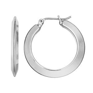 Chaps Beveled Nickel Free Hoop Earrings