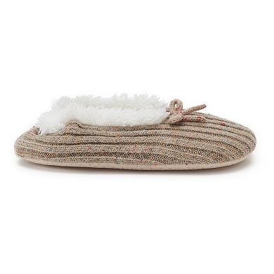 Women's Sonoma Goods For Life® Knit Ribbed Fuzzy Babba Ballerina Slippers