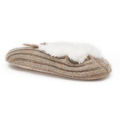Women's Sonoma Goods For Life® Knit Ribbed Fuzzy Babba Ballerina Slippers