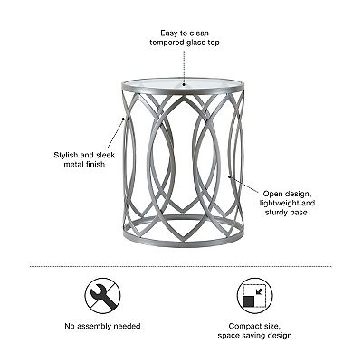 Madison Park Coen Eyelet Cutout End Table