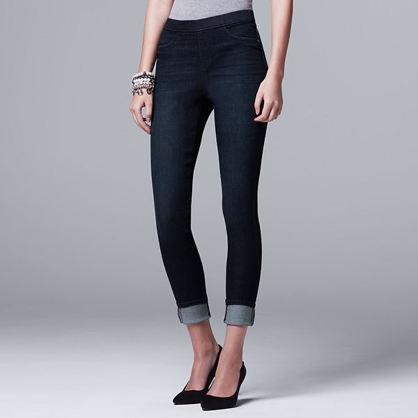 Simply Vera Wang Denim Skimmer Leggings Midnight Rinse Small Org: $42 