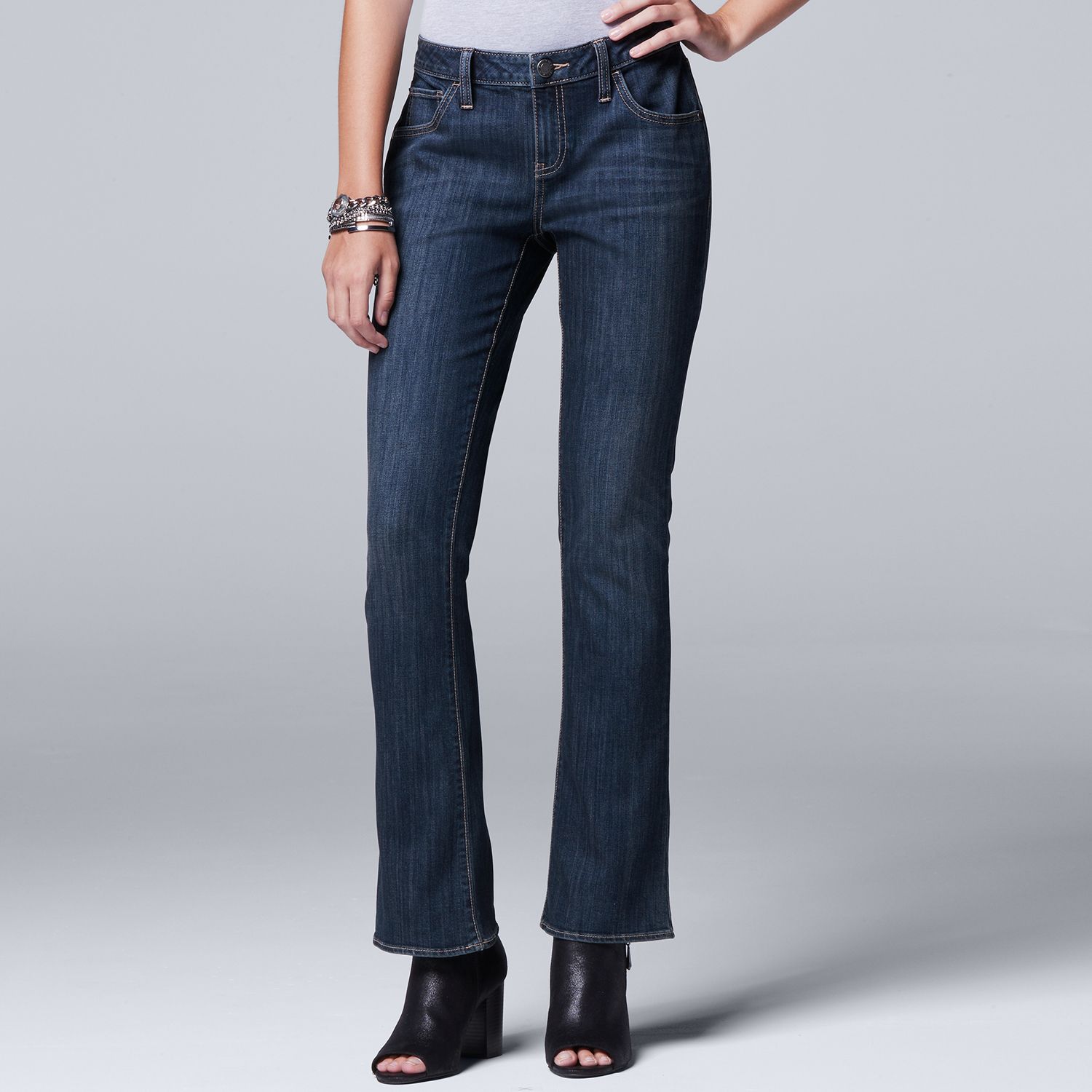 high waisted multi button jeans