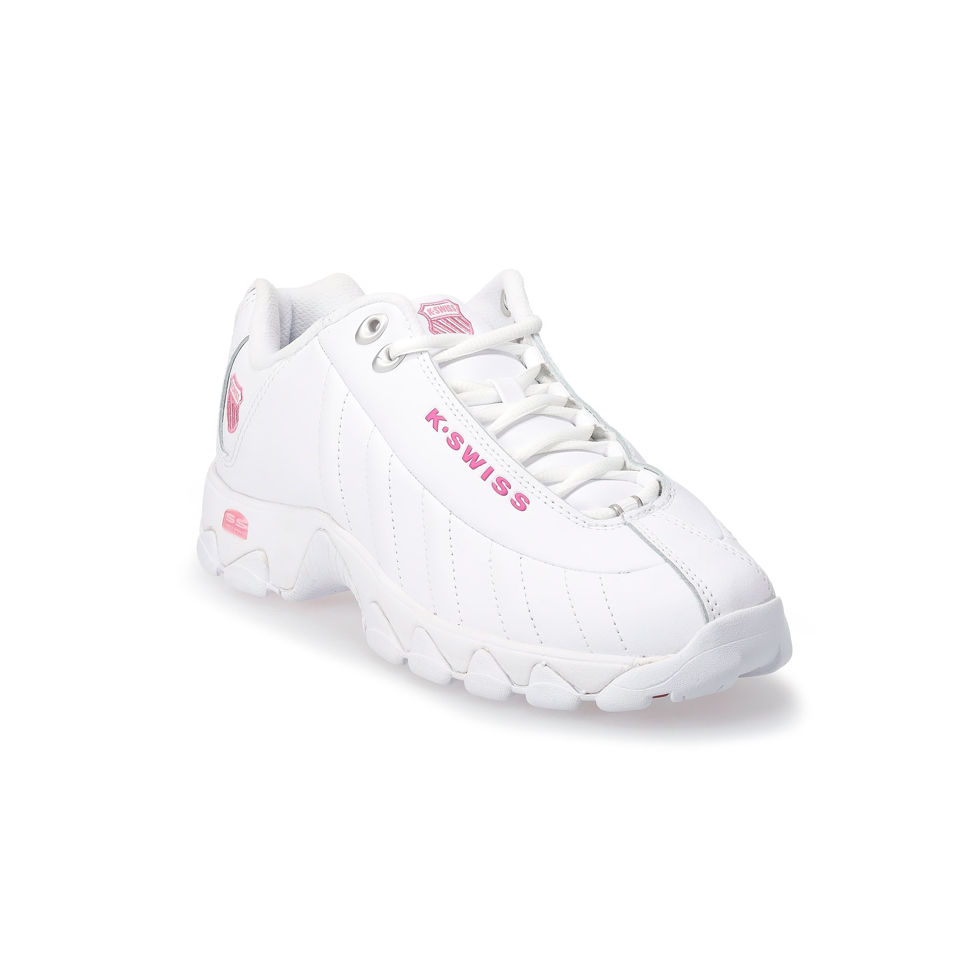 K-Swiss® ST329 CMF Womens Sneakers, Size: 5, White Shocking Pink