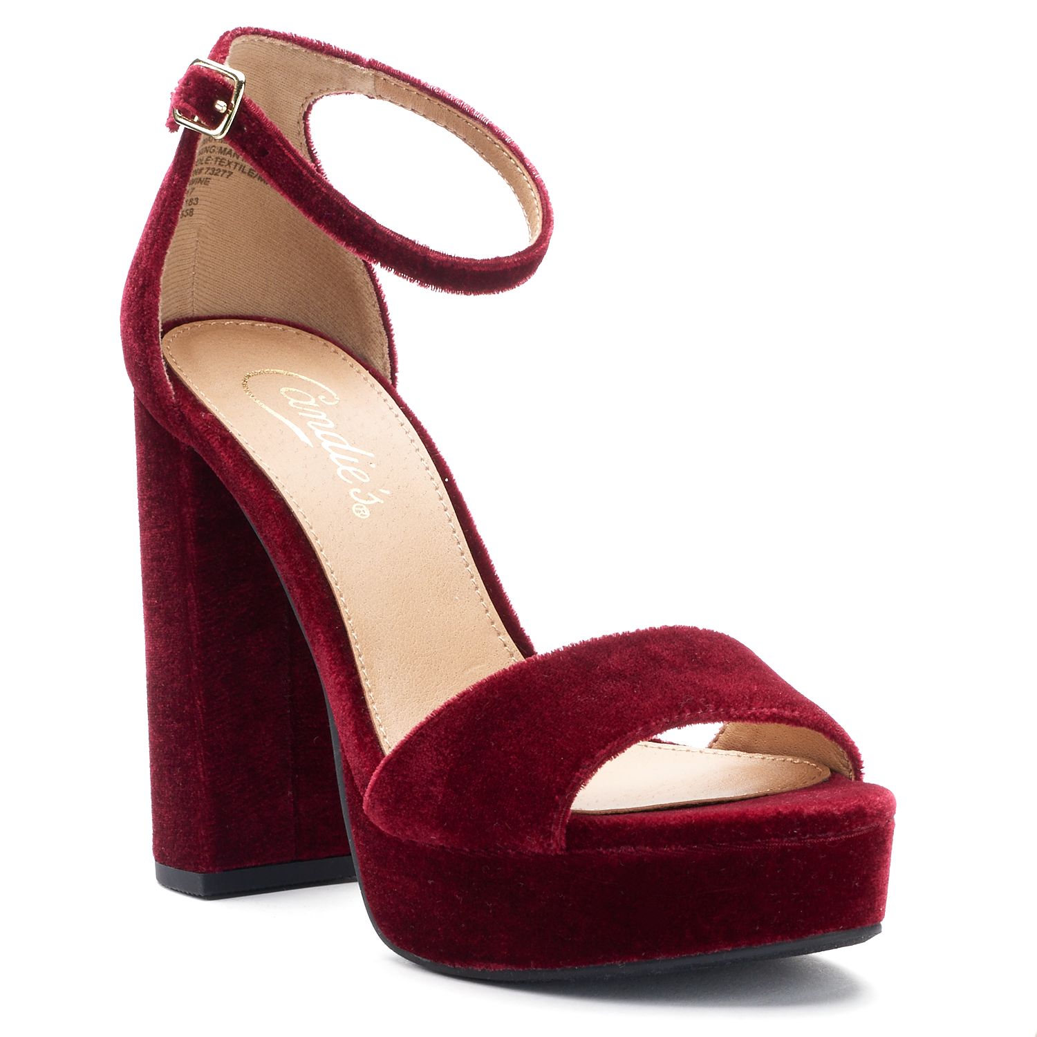 velvet platform heels