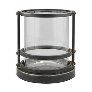 Stonebriar Collection Small Industrial Hurricane Candle Holder