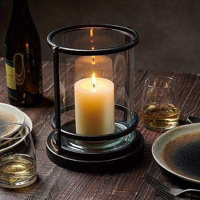 Stonebriar Collection Large Industrial Hurricane Candle Holder