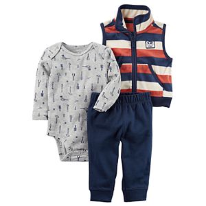 Baby Boy Carter's Tools Bodysuit, Striped Vest & Pants Set