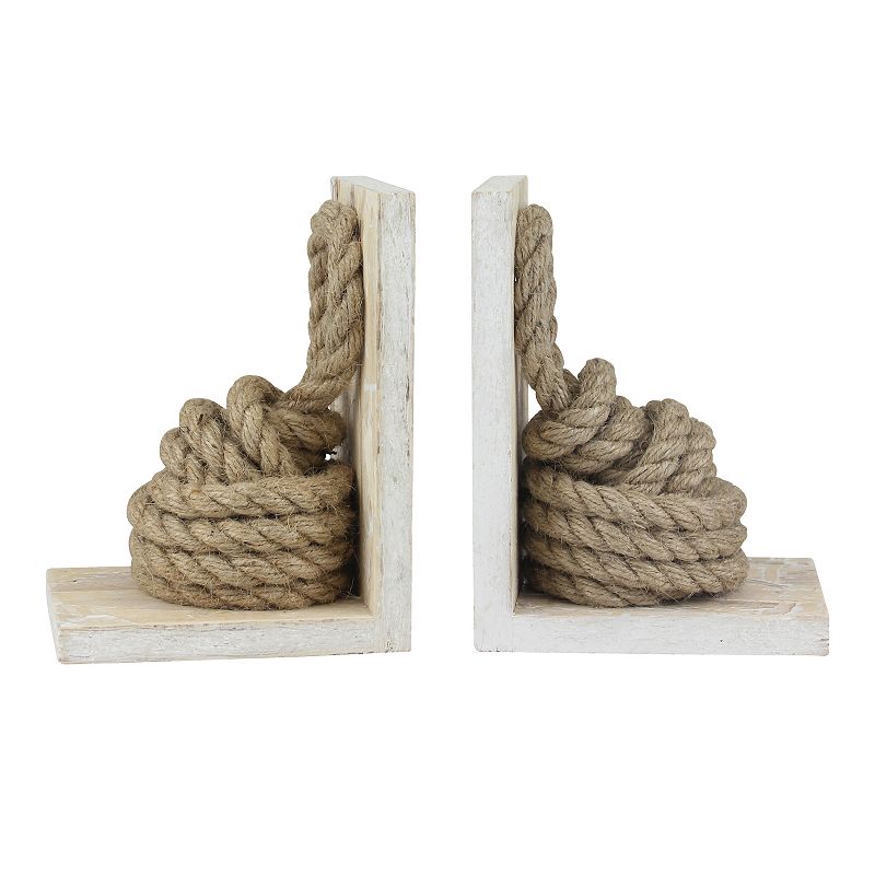 Stonebriar Collection Rope Knot Bookends 2-piece Set, White