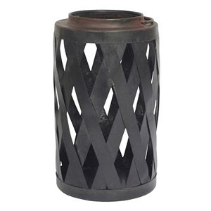 Stonebriar Collection Basketweave Pillar Candle Holder