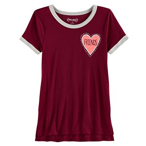 Girls 7-16 & Plus Size Mudd® Ringer Graphic Tee