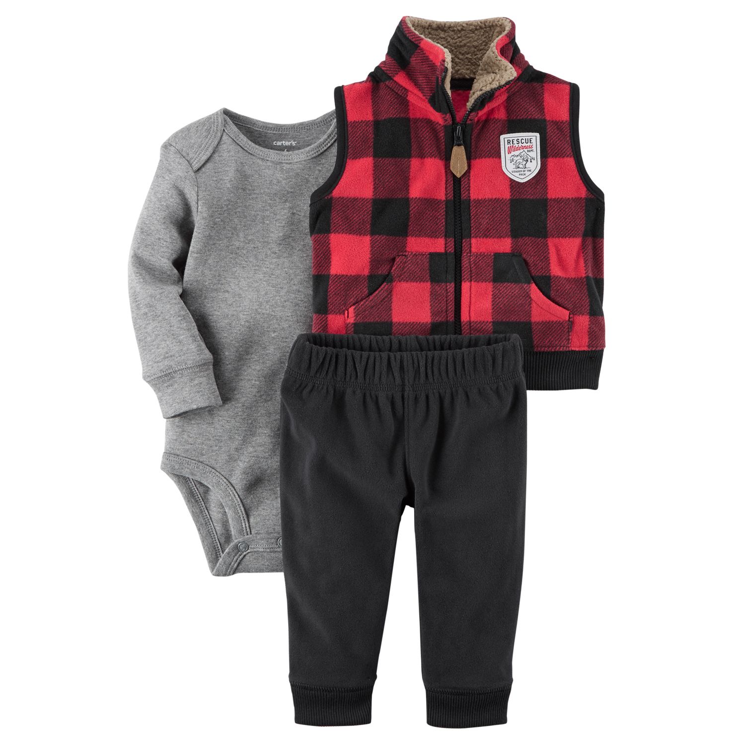 baby boy buffalo plaid onesie