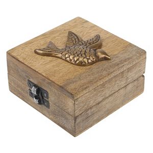 Stonebriar Collection Sparrow Wood Box Table Decor