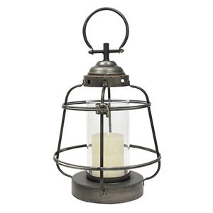 Stonebriar Collection Nautical Metal Lantern Pillar Candle Holder
