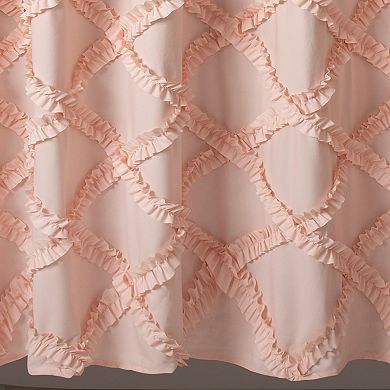 Lush Decor Ruffle Diamond Shower Curtain