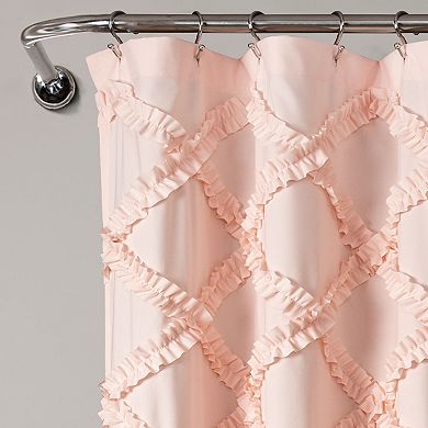 Lush Decor Ruffle Diamond Shower Curtain