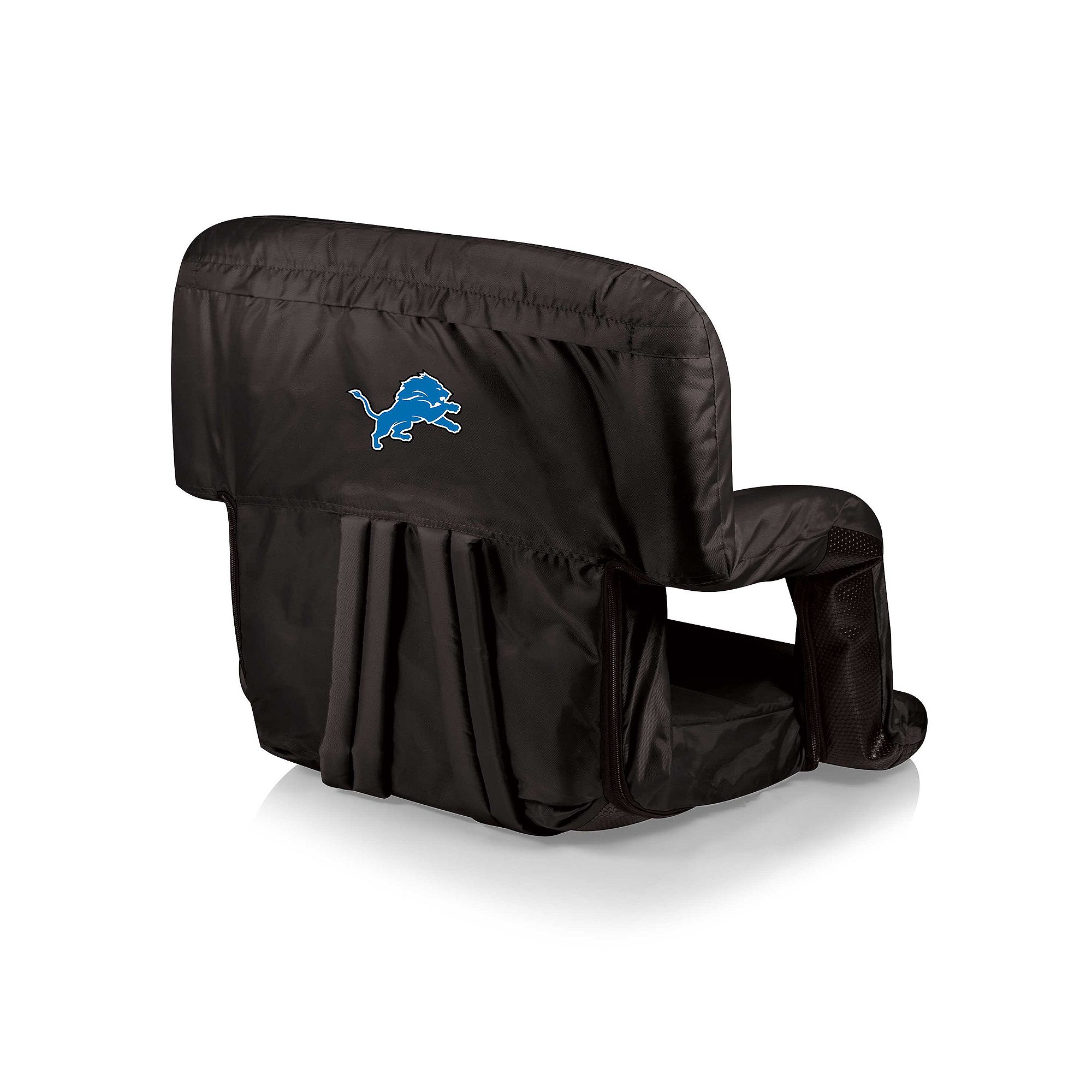 Picnic Time Detroit Lions Ventura Portable Recliner Chair, Black