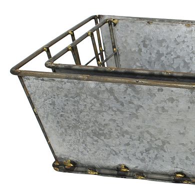 Stonebriar Collection Galvanized Metal Basket 2-piece Set