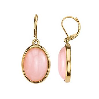 1928 Oval Cabochon Drop Earrings