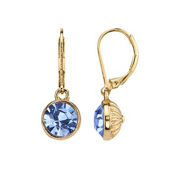 1928 Round Faceted Stone Drop Earrings